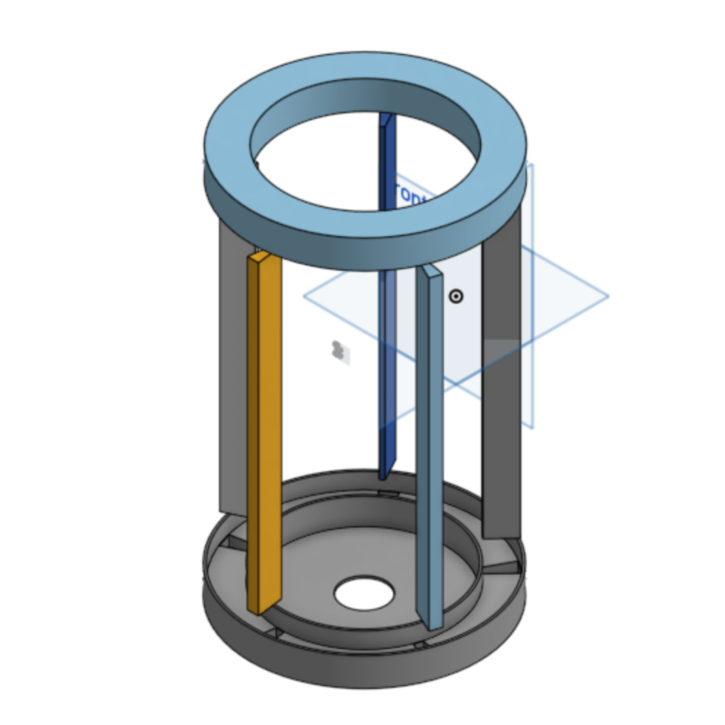 3D view of the 3d printed parts used in the A.I.R.1 Atmospheric Indoor Revitalizer DIY air cleaning mold mycotoxin neutralizing device